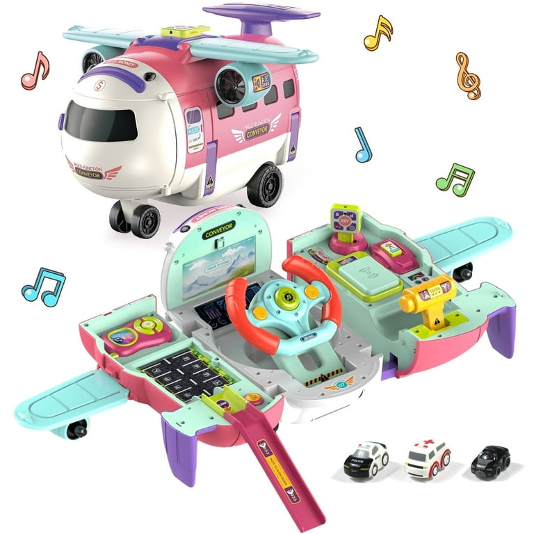 Airplane Car Toy, Steering Wheel Toys with Sound and Light 