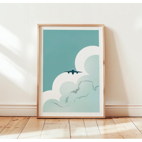 Point Cloud Graphics Airplane Cloud Print | Aviation Wall Art | Minimal Travel Poster ...