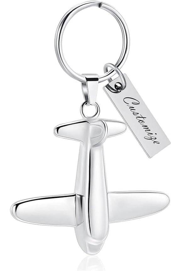 Airplane Cremation Jewelry for Human Ashes Urn Keychain Keepsake Jewelry Ashes Holder Memorial Pendant Locket for Human Pet's Keepsake Key Chain