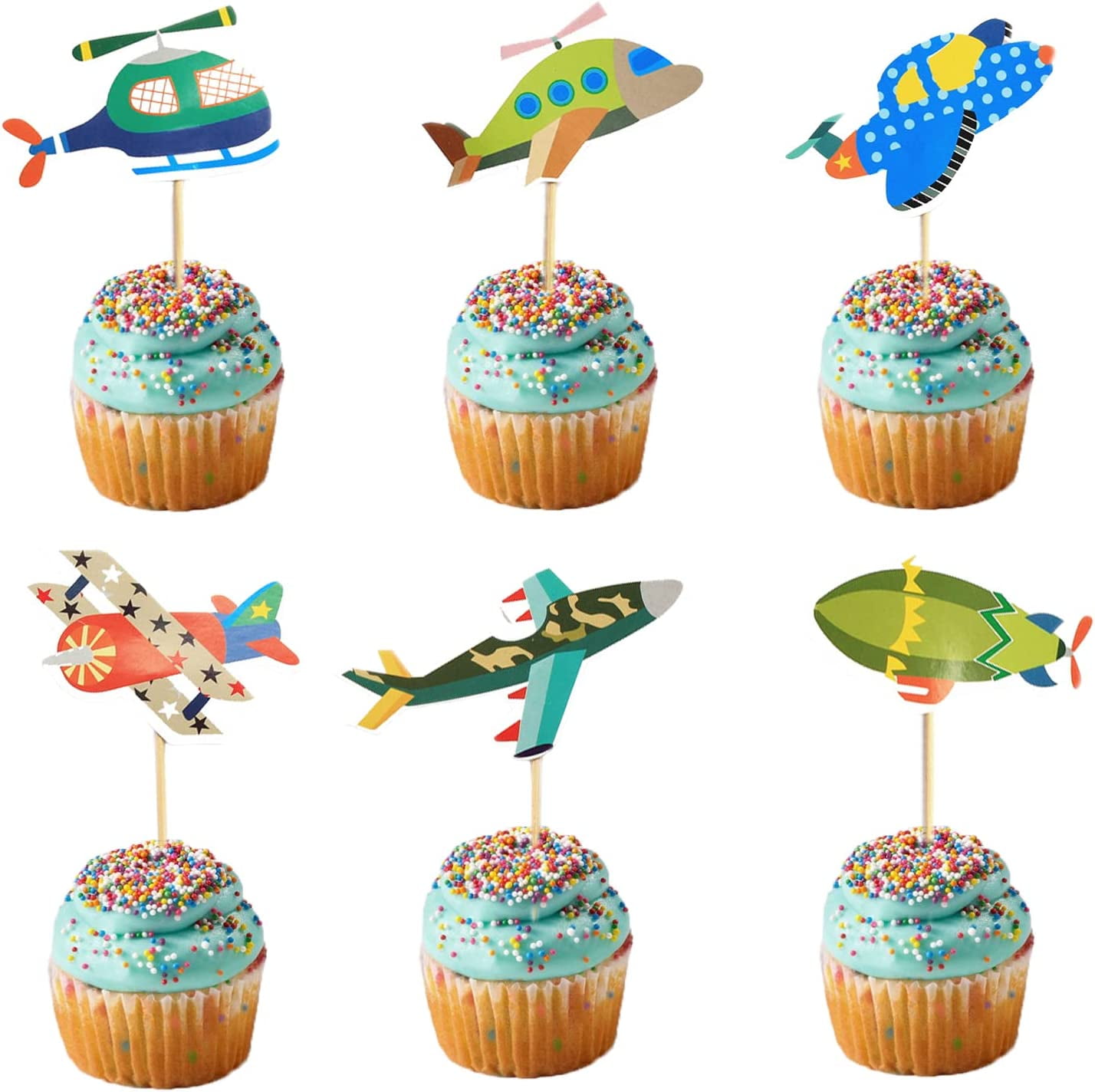 Airplane Cupcake Toppers AircraftThemed Cake Decorations