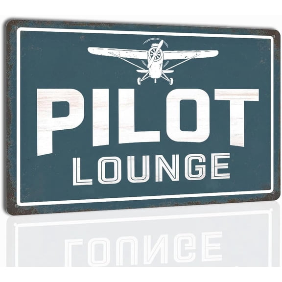 Airplane Decor Aviation Wall Art - Vintage Plane Tin Sign for Pilot Lounge, Man Cave, or Airplane Hangar, 12x8 Inch Metal Plaque - Aviation Gifts for Men and Aesthetic Room Decor