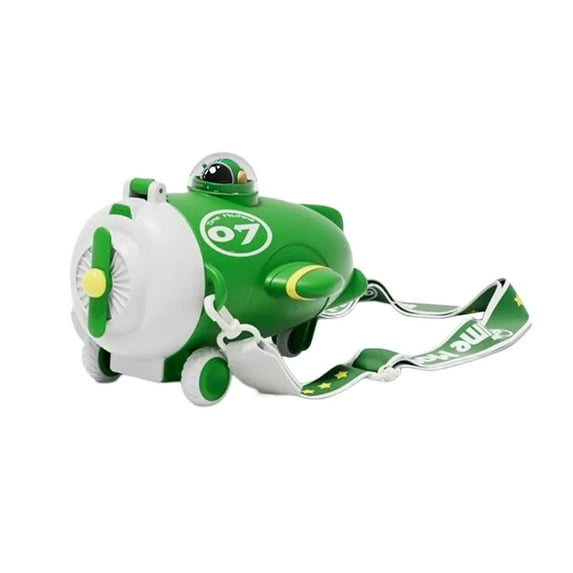 Airplane Designed Leak-Proof Kids Drinking Cup - Reusable Glass and Bottle Hybrid for Bedroom and Kitchen Use - Green