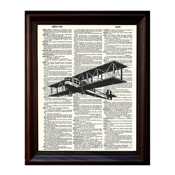 Airplane - Dictionary Art Print Printed On Authentic Vintage Dictionary Book Page - 8 x 10.5