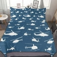 thumbnail image 1 of Airplane Duvet Cover Planes Fying In Air Aviation Airport Helicopters and Jets Cartoon Style Room rative for Boys Gift, 1 of 5