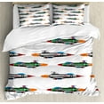 thumbnail image 1 of Airplane Duvet Cover Set, Jet-Planes Aviation Attack Modern Technology United Kingdom Model Illustration, Decorative 3 Piece Bedding Set with 2 Pillow Shams, Queen Size, Multicolor, by Ambesonne, 1 of 3