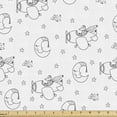 thumbnail image 1 of Ambesonne Airplane Fabric by the Yard Upholstery, Restful Sleep Pattern, 5 Yards, Black White, 1 of 4