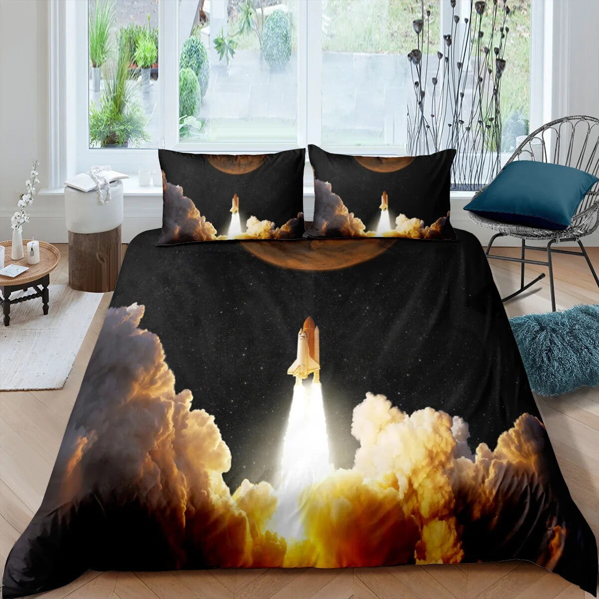 Airplane Fighter Duvet Cover King/Queen Size flying Fighter Jet Bedding