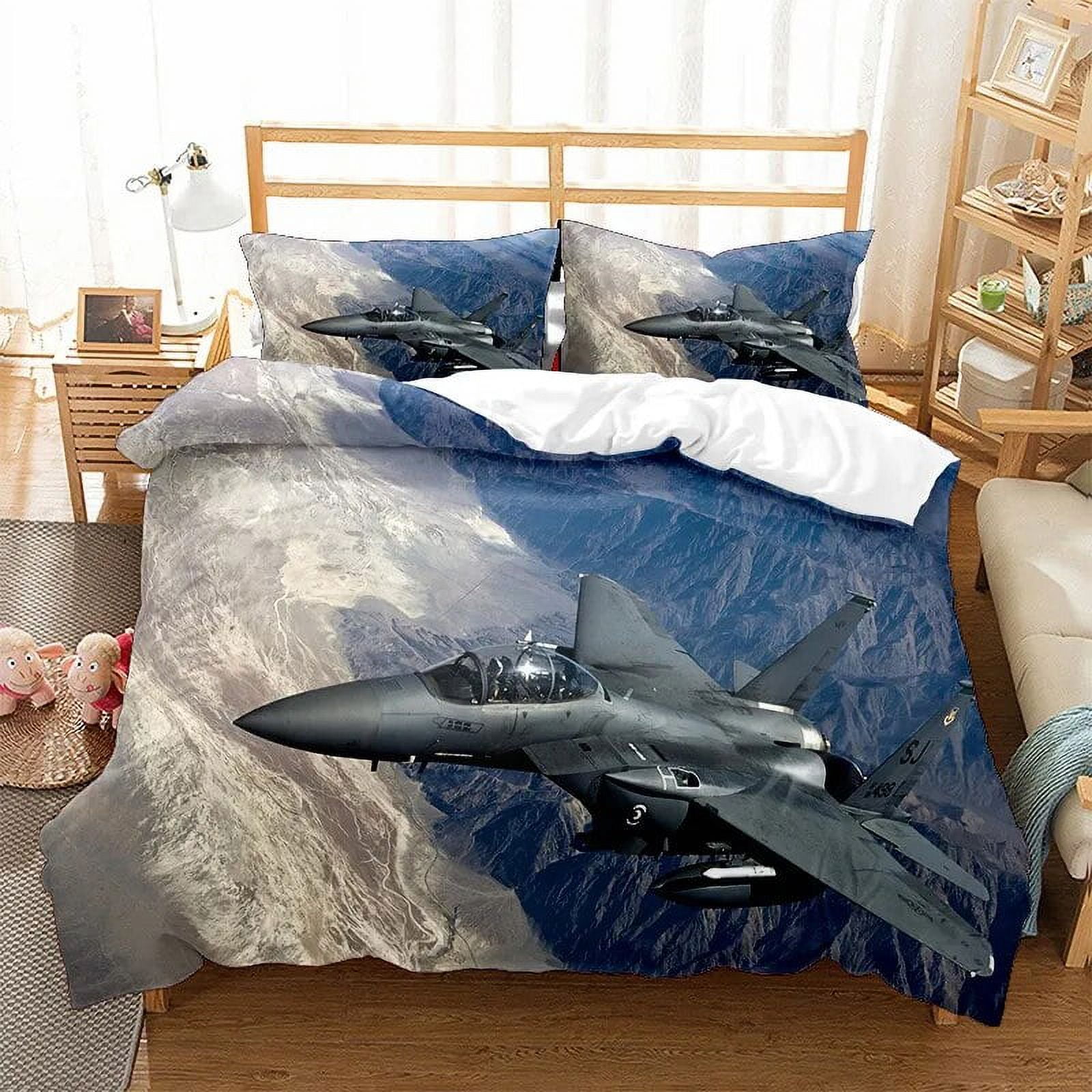 Airplane Fighter Duvet Cover King/Queen Size flying Fighter Jet Bedding