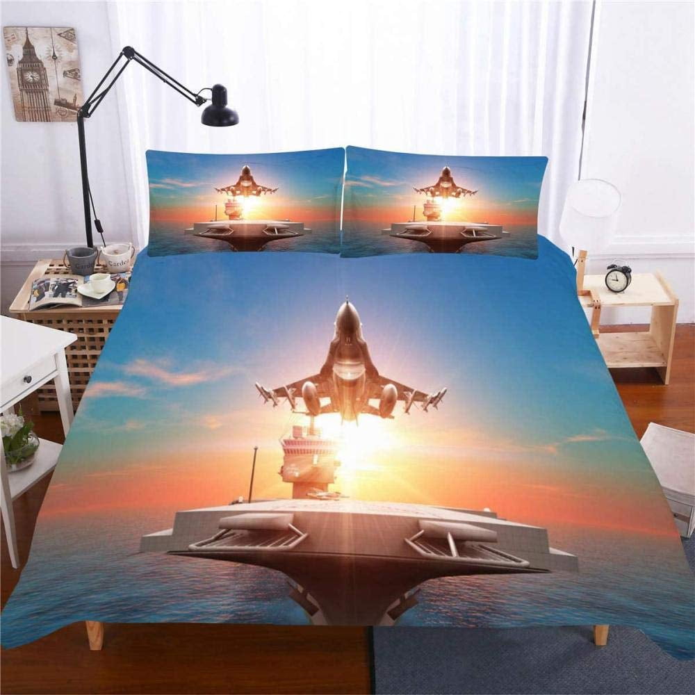 Airplane Fighter Duvet Cover flying Fighter Jet Bedding Set for Kids