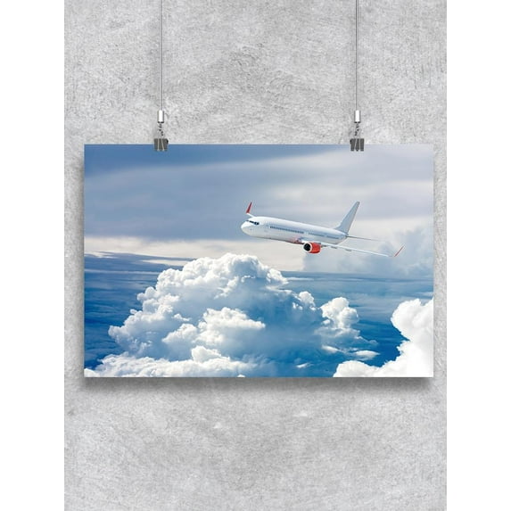 Airplane Flying Above Clouds Poster -Image by Shutterstock