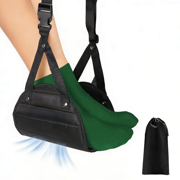 Airplane Foot Rest Hammock for Flight, Adjustable Foot Rest Under Desk, Portable Wide Foot Support for Long Trips & Office, Travel Essentials, Best Airplane Gadgets & Travel Gifts (1 PC)