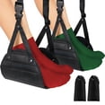 thumbnail image 1 of Airplane Foot Rest Hammock for Flight, Adjustable Foot Rest Under Desk, Portable Wide Foot Support for Long Trips & Office, Travel Essentials, Best Airplane Gadgets & Travel Gifts (2 PC), 1 of 7
