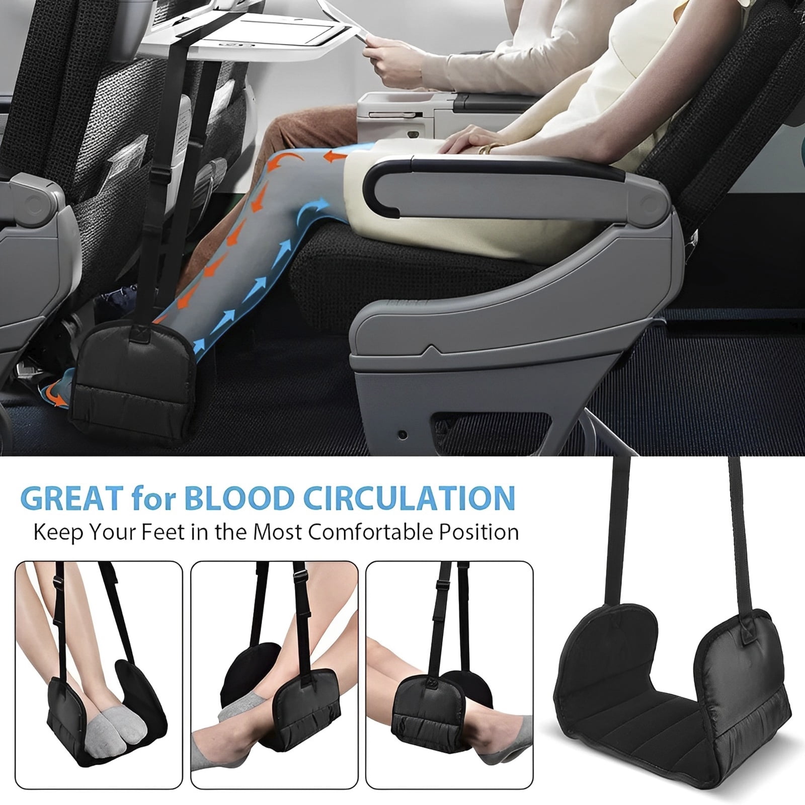 JayCreer Airbus Boeing Aircraft Seat Cushion and Foot Rest Hammock For Airplane  Travel