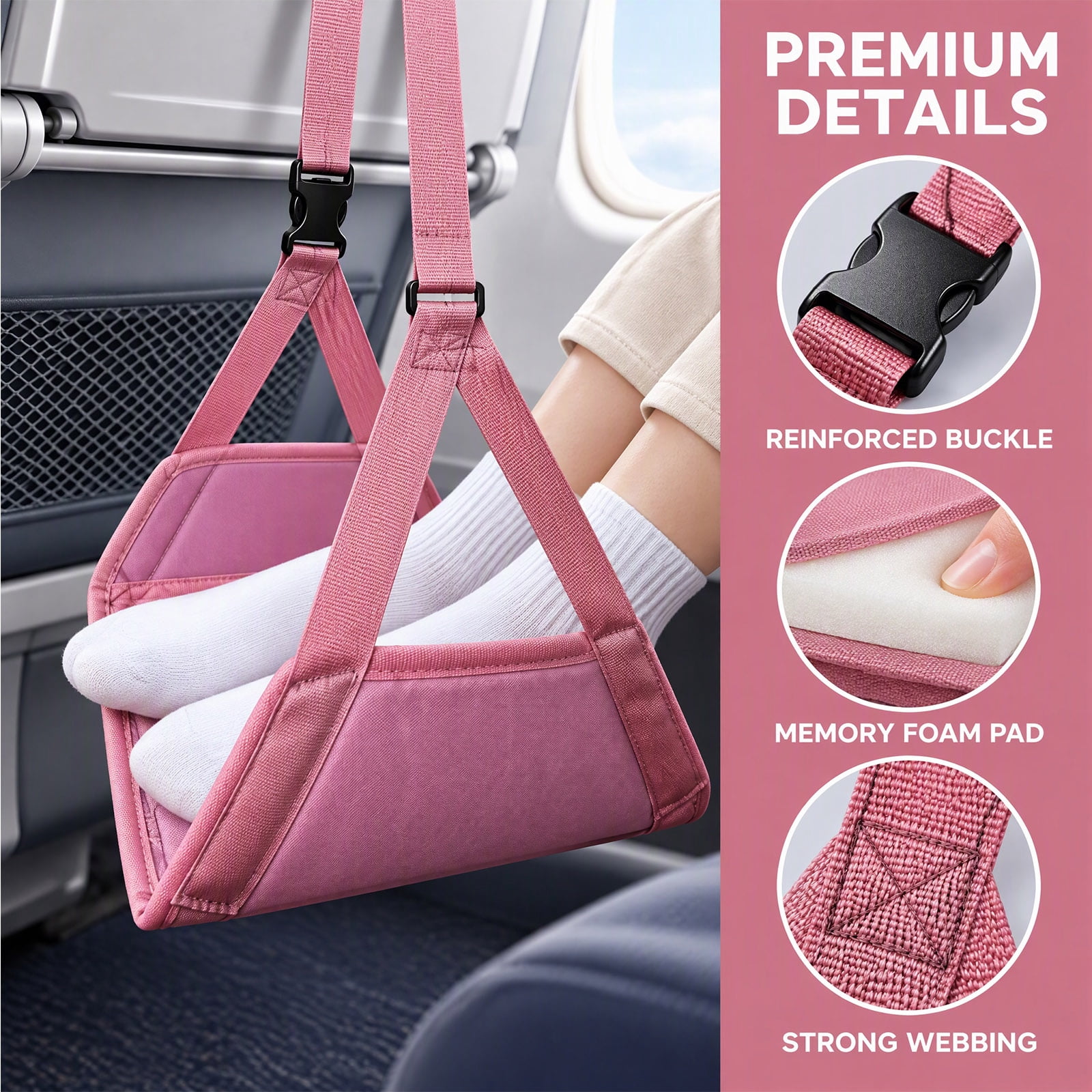 Travel Train Flight Airplane Footrest Adjustable Portable Travel Foot Rest Foldable Leg ...