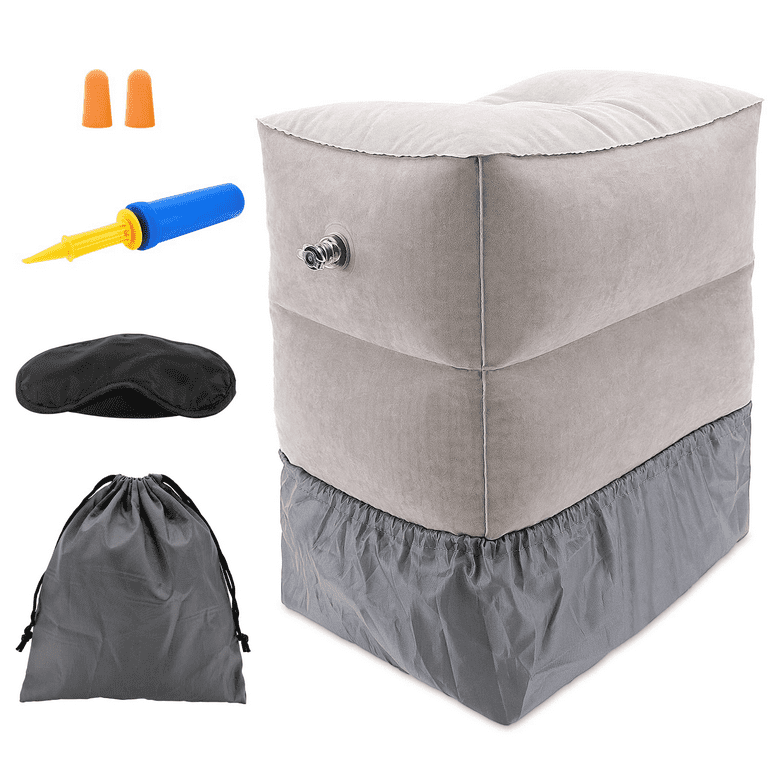 Inflatable Travel Foot Rest Pillow, Ergonomic Design
