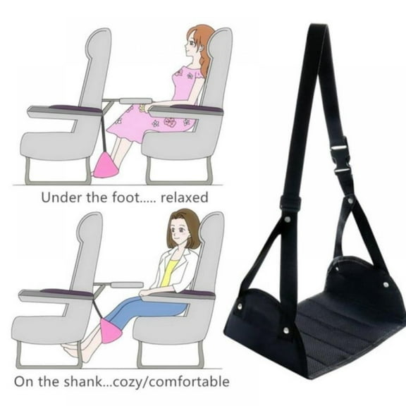 Airplane Footrest (Travel Comfortably) - Airplane Travel Accessories - Portable Travel Foot Hammock for Flight Bus Train Office Home - Reduce Swelling and Soreness