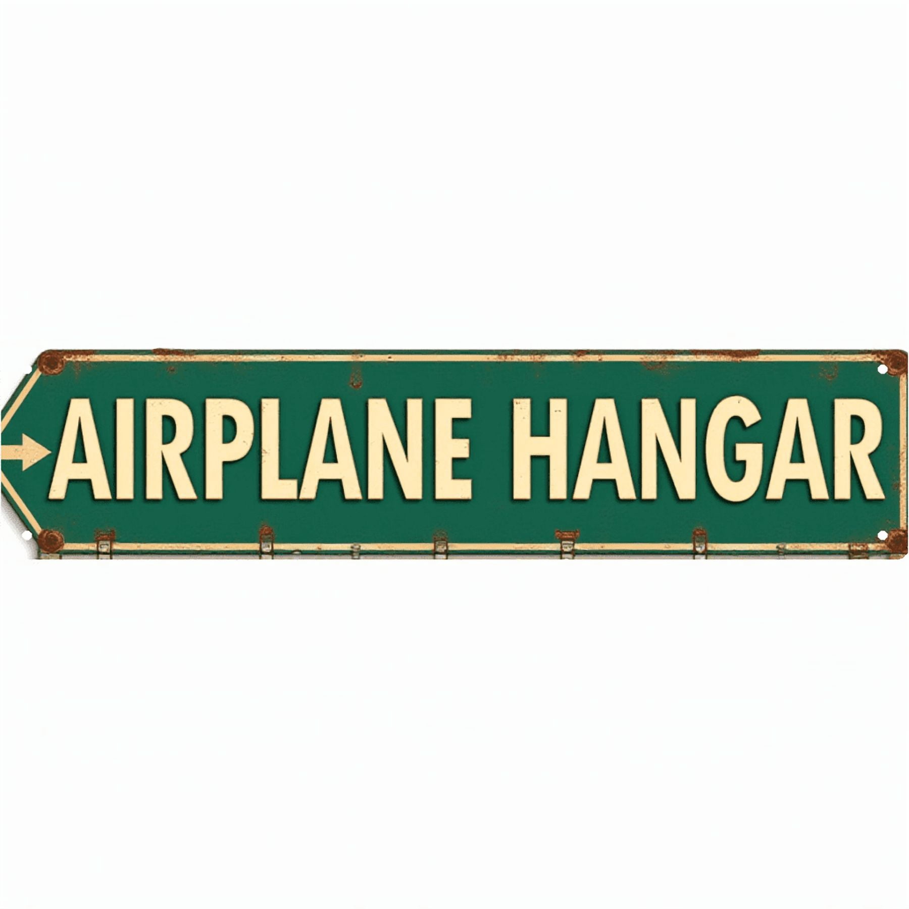 Airplane Hangar Themed Metal Sign 16x4 Inch 