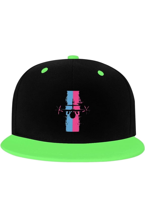 Airplane Hip Hop Hat Two Tone Flat Bill 6 Panel Cap Unisex