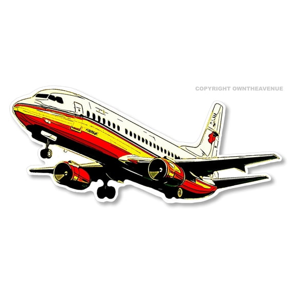 Airplane Jumbo Jet Taking Off Vintage Jk Retro Car Truck Laptop Sticker Decal 4"