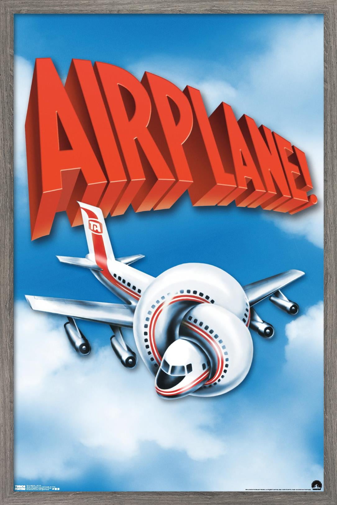 Airplane - Key Art Wall Poster, 14.725" x 22.375", Framed