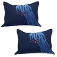 thumbnail image 1 of Airplane Knitted Quilt Pillowcover Set of 2, Digital View Canadian Descending Snowbirds up in the Air Flight Illustration, Standard Queen Pillow Sham Bedroom, 30" x 20", Dark Blue Red, by Ambesonne, 1 of 1