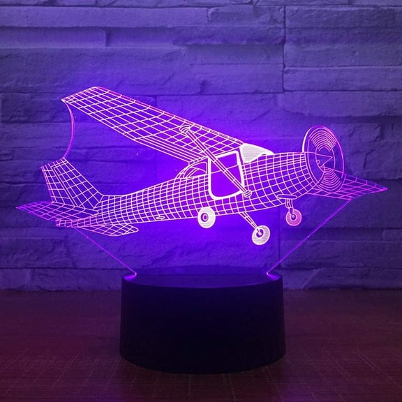 Airplane Lamp for Kids, Airplane Night Light, 3D Optical Illusion Lamp Decorations for Home, Led Illusion Lamps Gifts Decor, Toys Party Decorations Birthday Gifts for Kids, 16 Colors