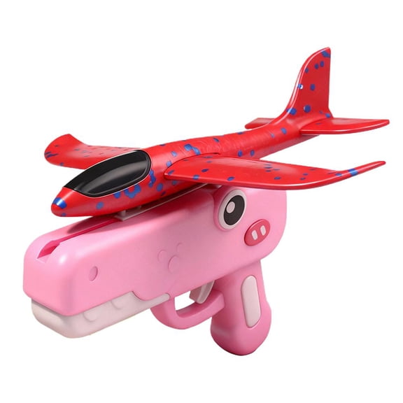 Airplane Launcher, Dinosaur Foam Launcher Toy, Catapult Plane Toy Set 10-18m Launch Range with Two Dynamic Flight Modes and ABS Launchers for Outdoor Flying and Birthday Gifts