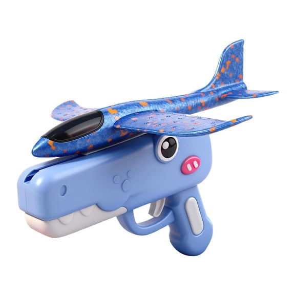 Airplane Launcher, Dinosaur Foam Launcher Toy, Catapult Plane Toy Set 10-18m Launch Range with Two Dynamic Flight Modes and ABS Launchers for Outdoor Flying and Birthday Gifts