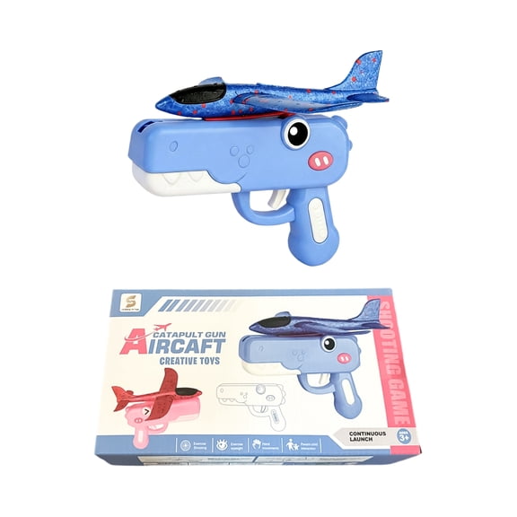 Airplane Launcher Toy Foam Glider PlanesforBlue Foam Airplane Toy Outdoor PlayforBackyard Outdoor Fun Hand Eye Coordination Training Single Pack