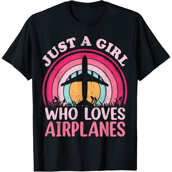 Airplane Lover Vintage Just A Girl Who Loves Airplanes T-Shirt