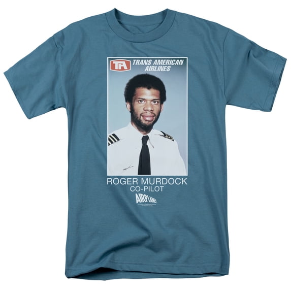 Airplane Men's Roger Murdock T-shirt Medium Slate
