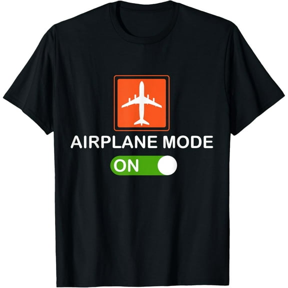 Airplane Mode On Air Travel Best Cool Christmas Gift T-ShirtMen and women, Black T-shirt, size: Extra large