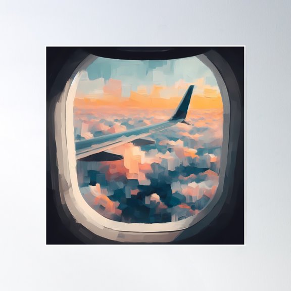 Airplane Mode Poster Wall Art, Modern Wall Decor, 16x16 UNFRAMED