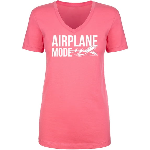 Airplane Mode Womens V-Neck T-Shirt