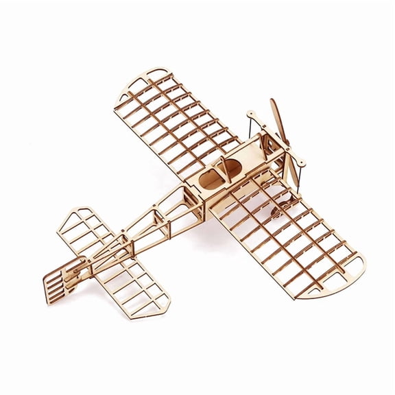 Airplane Model Wooden Simulation Toy Light Wood Airplane Assembly Toy Three-Dimensional Educational Wooden Toy,1PCS x Wooden airplane model,Wood Color