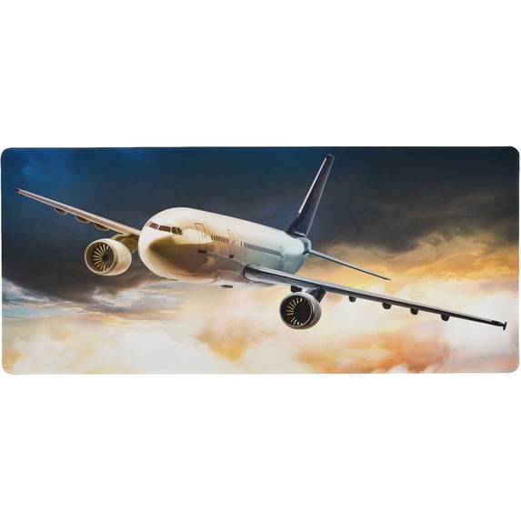 Airplane Mouse Pad, Gaming Mouse Pad Extended Computer Keyboard Mouse Pads Non-Slip Desk Mat for Office Home Gamer, 31.5 x 11.8 inch