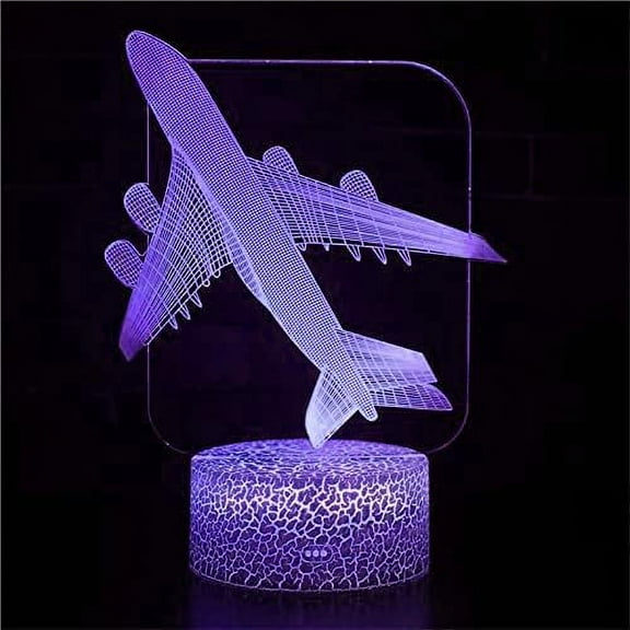 Airplane Night Light, Airplane Lamp for Kids, 3D Optical Illusion Lamp Decorations for Home, Led Illusion Lamps Gifts Decor, Toys Party Decorations Birthday Gifts for Kids, Father's Day Gifts