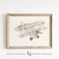 thumbnail image 1 of Airplane Nursery Art Vintage Boys Room Decor Boy Wall Art Travel Theme Nursery Print Baby Boys Room Decor Beige Boys Playroom Art Home Decor #2502, Unframed Poster Size 12x18, 1 of 4