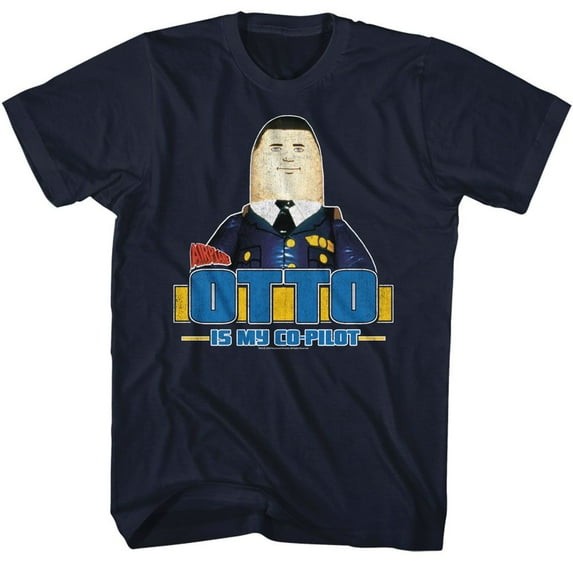 Airplane Otto Navy Adult T-Shirt 2Xlt