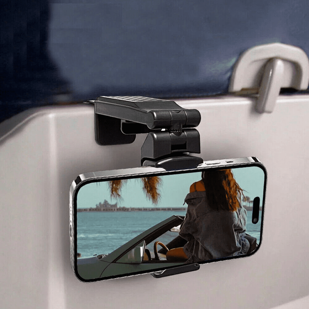 Airplane Phone Holder Clamp With 17mm Ball Head - Adjustable C-Clamp For Tray Tables, Desks, MagSafe Mounts
