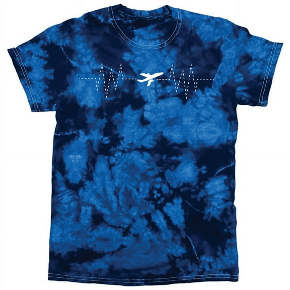 Airplane Pilot EKG Love Flying Heartbeat RC Plane Tie-Dye T-Shirt Tee