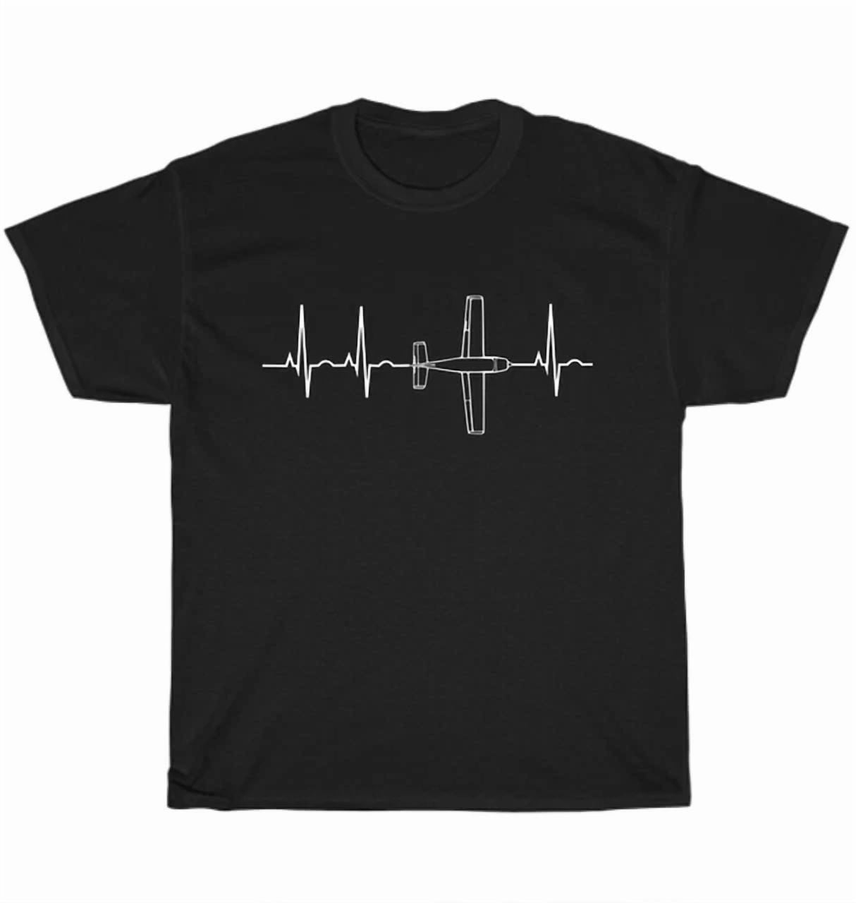 Airplane Pilot Heartbeat Pluse Aviation Airline Flying T-Shirt Unisex ...