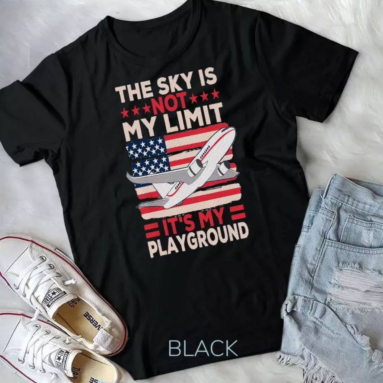 Airplane Pilot The Sky Is Not My Limit It'S My Playground T-Shirt ...