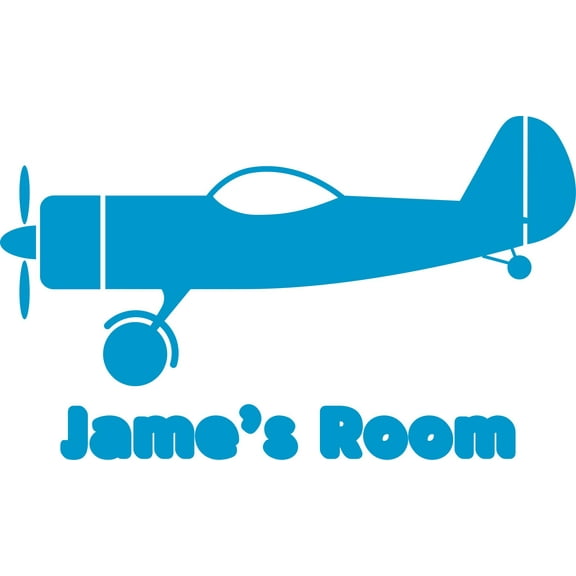Airplane Plane Airplanes Cute Cartoon Customized Wall Decal - Custom Vinyl Wall Art - Personalized Name - Baby Girls Boys Kids Bedroom Wall Decal Room Decor Wall Stickers Decoration Size (15x30 inch)