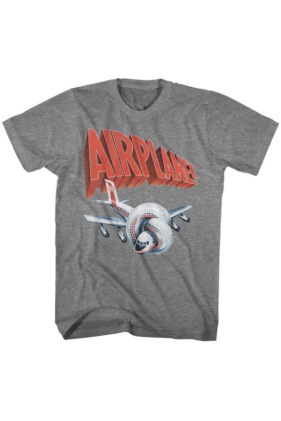 Airplane Plane And Logo Graphite Heather Adult T-Shirt Xl