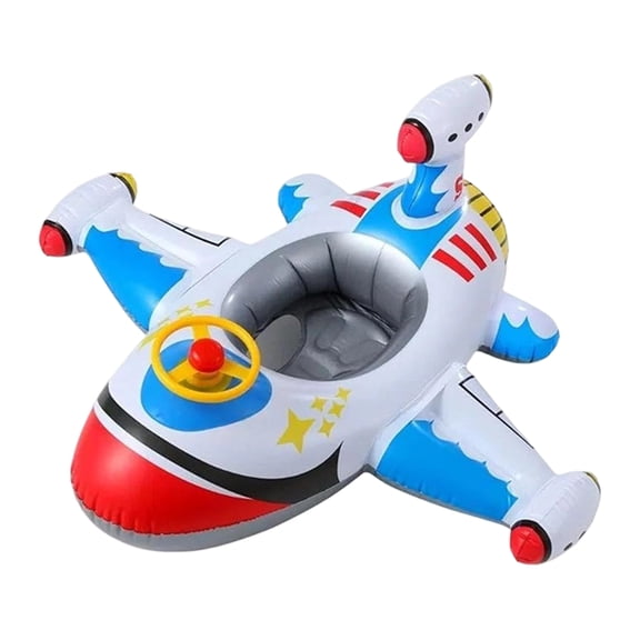 Airplane Pool Float for Kids Inflatable Ride-On with Handle Built-in Squirt Gun UV-Resistant Vinyl Easy-Inflate Design Toddler Swimming Pool Float for Ages 1-6 Beach Backyard Water Play,C