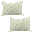 thumbnail image 1 of Airplane Print Knitted Quilt Pillowcover Set of 2, Minimalist Modern Pattern of Traveling Themed Silhouettes Simple Ornament, Standard Queen Pillow Sham Bedroom, 30" x 20", Cream Grey, by Ambesonne, 1 of 1