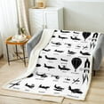 thumbnail image 1 of Airplane Print Plush Bed Blanket Throw 50"X60",Black White Airplanes Decor Fleece Throw Blanket for Kids Boys Adults,Space Rocket Aircraft Flannel Blanket,Helicopter Biplane Blankets for Sofa Couch, 1 of 4