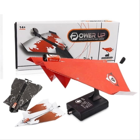 Airplane Rc Folding Paper Model DIY Motor Power Red Rc Plane Power Kids Boy E WA