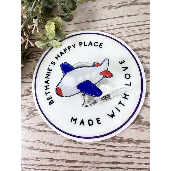 Airplane Retractable Badge Reel: Pilot Flight Attendant Gift